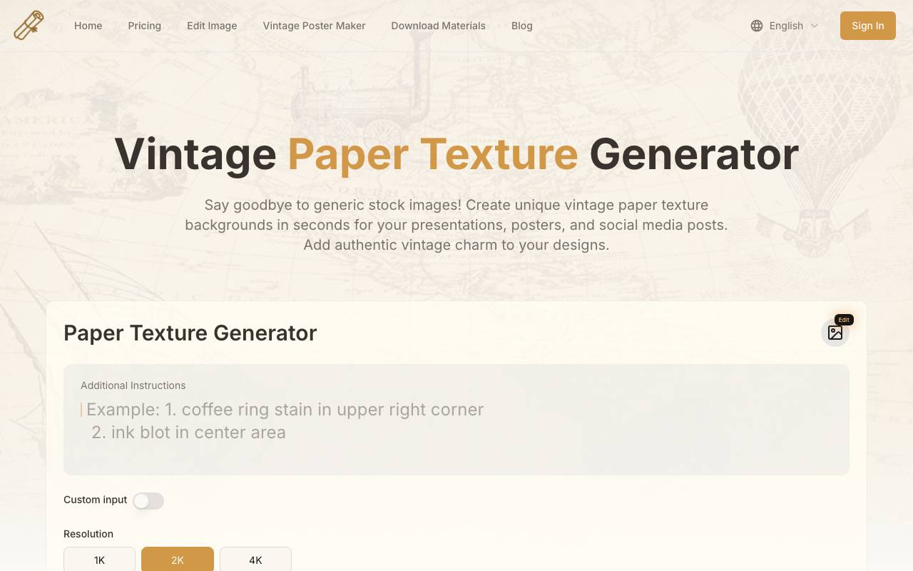 Vintage Paper Texture Generator 截图 1
