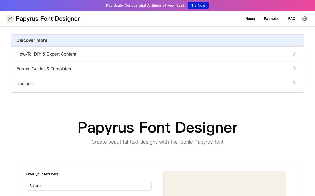 PapyrusFont.com 截图 1