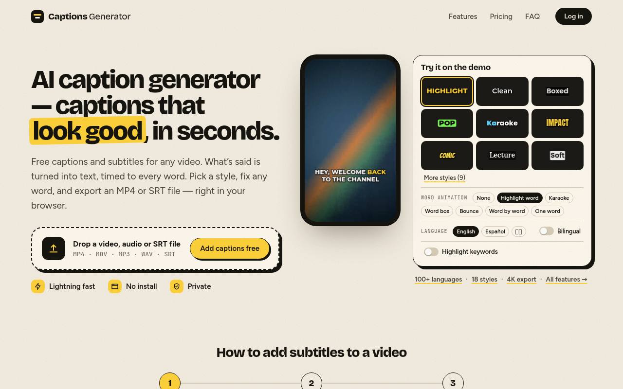Captions Generator 截图 1