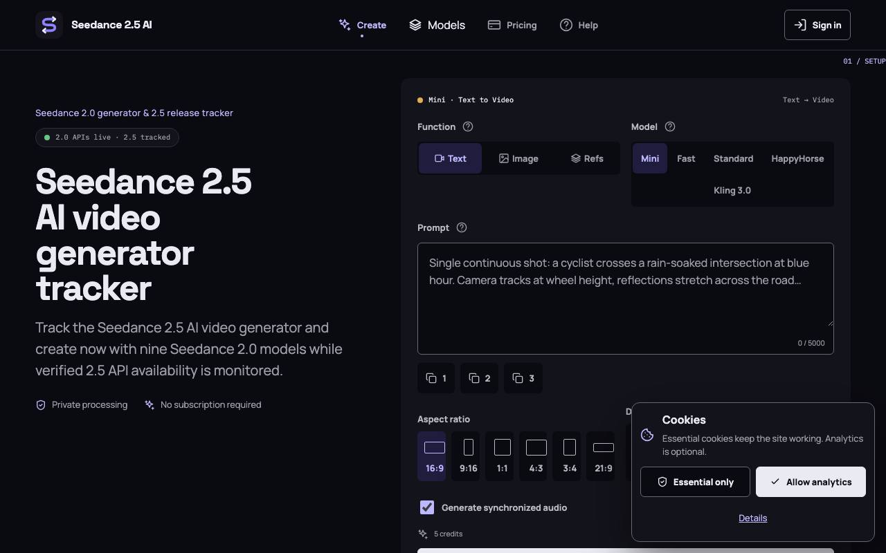 Seedance 2.5 AI 截图 1