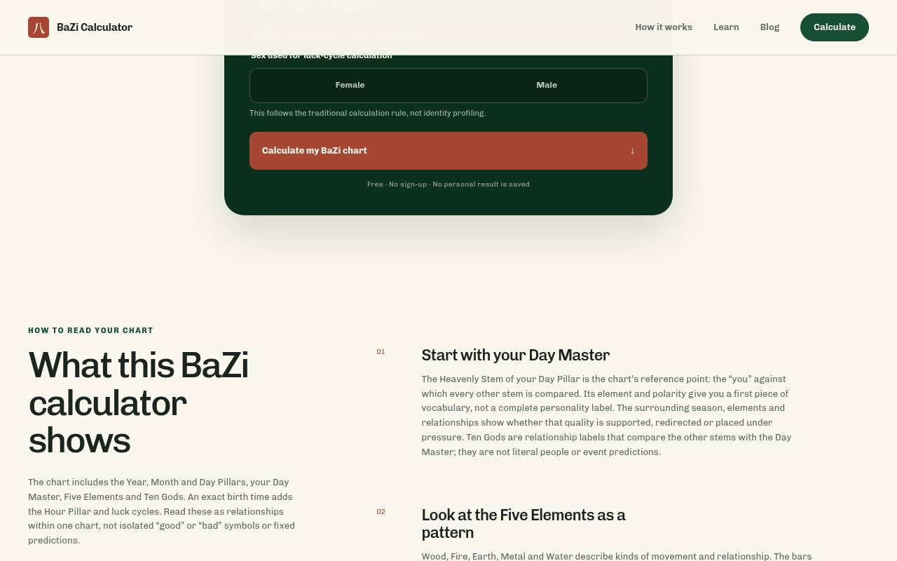 BaZi Calculator 截图 2