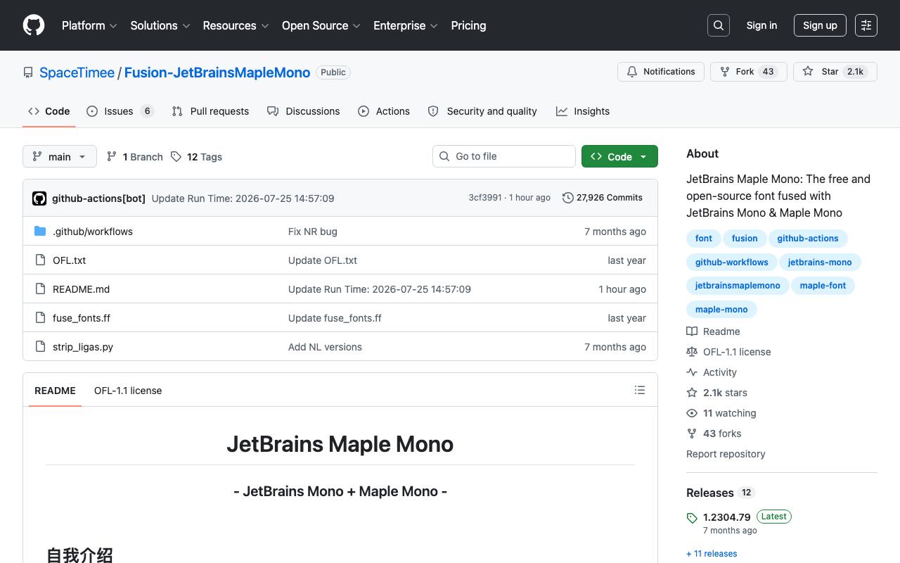 JetBrains Maple Mono 截图 1
