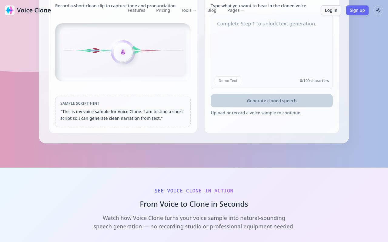 Voice Clone - AI 驱动的语音克隆平台 截图 2