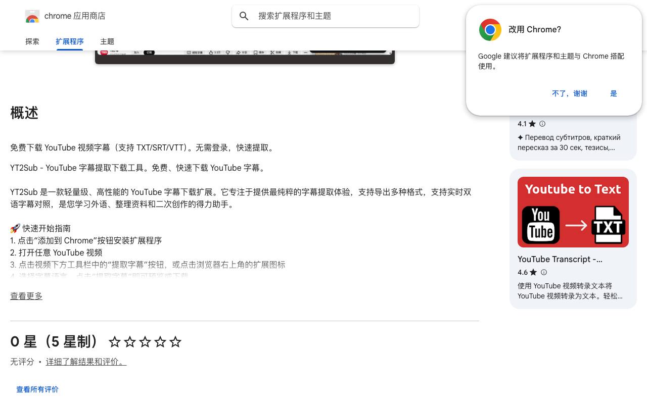 YT2Sub - YouTube 字幕提取下载工具 截图 2