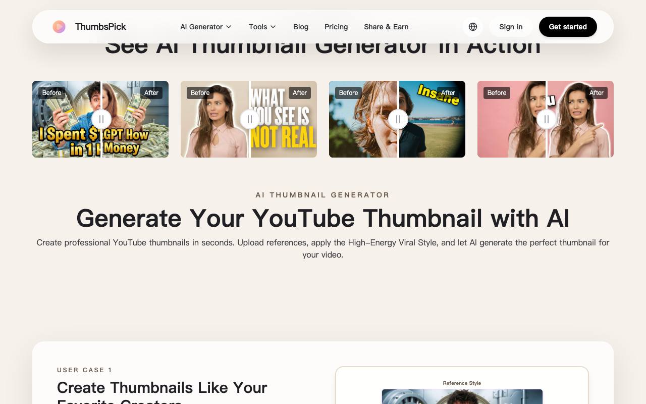 AI YouTube 缩略图生成器 截图 2