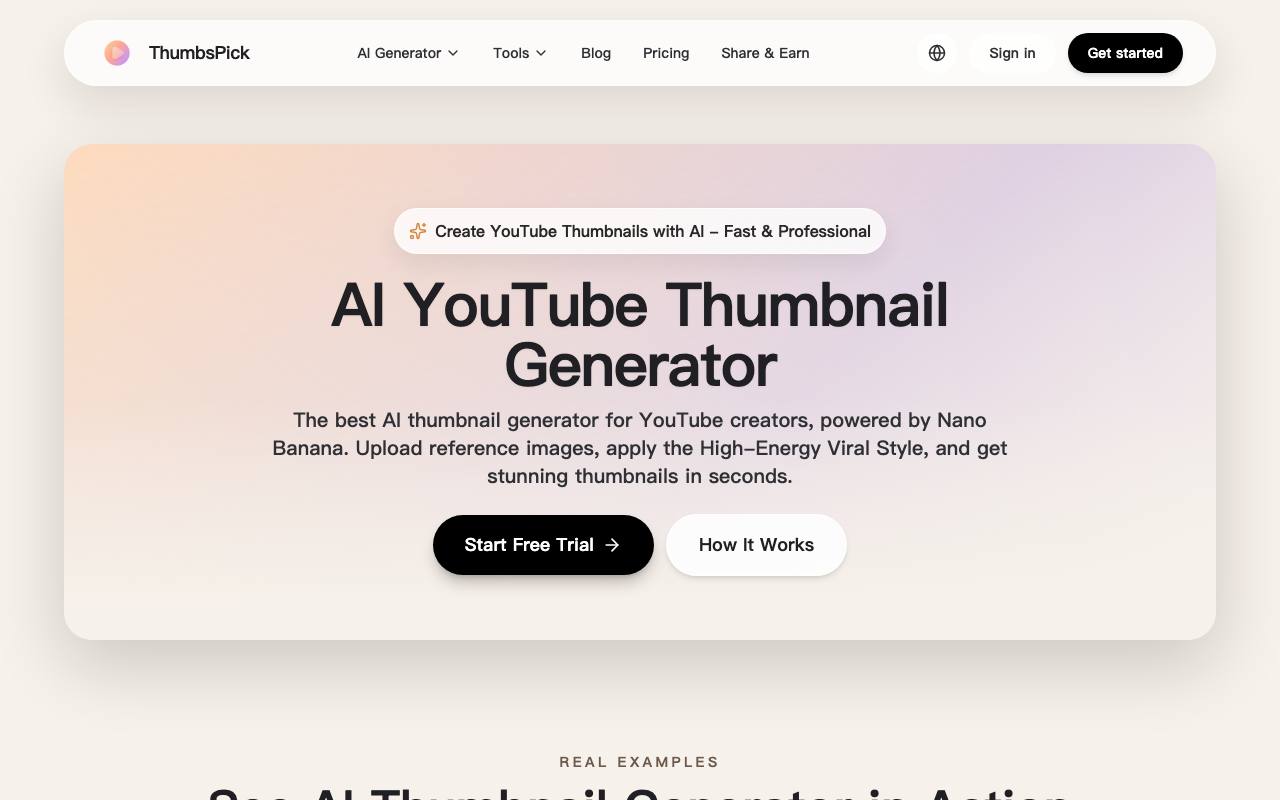 AI YouTube 缩略图生成器 截图 1