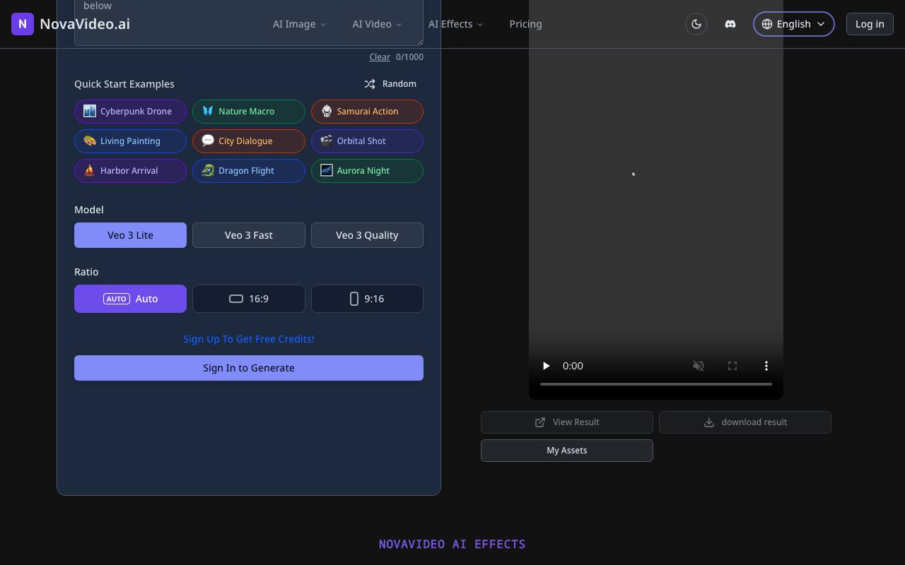 novavideo.ai 截图 2