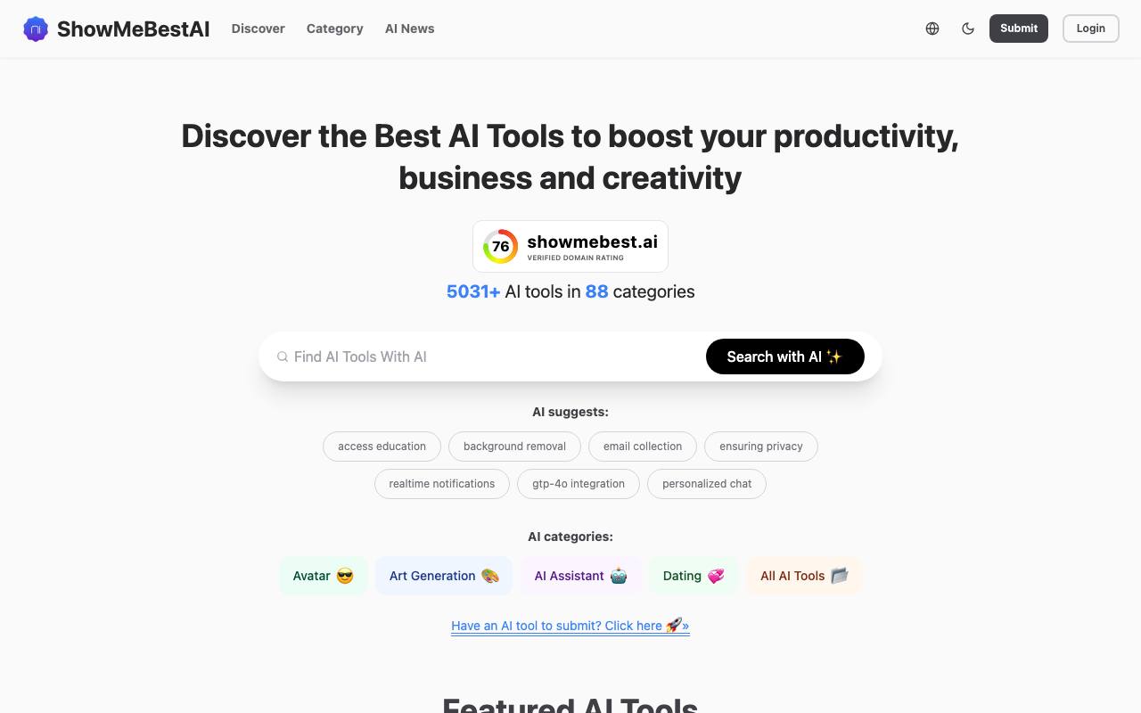ShowMeBestAI 截图 1