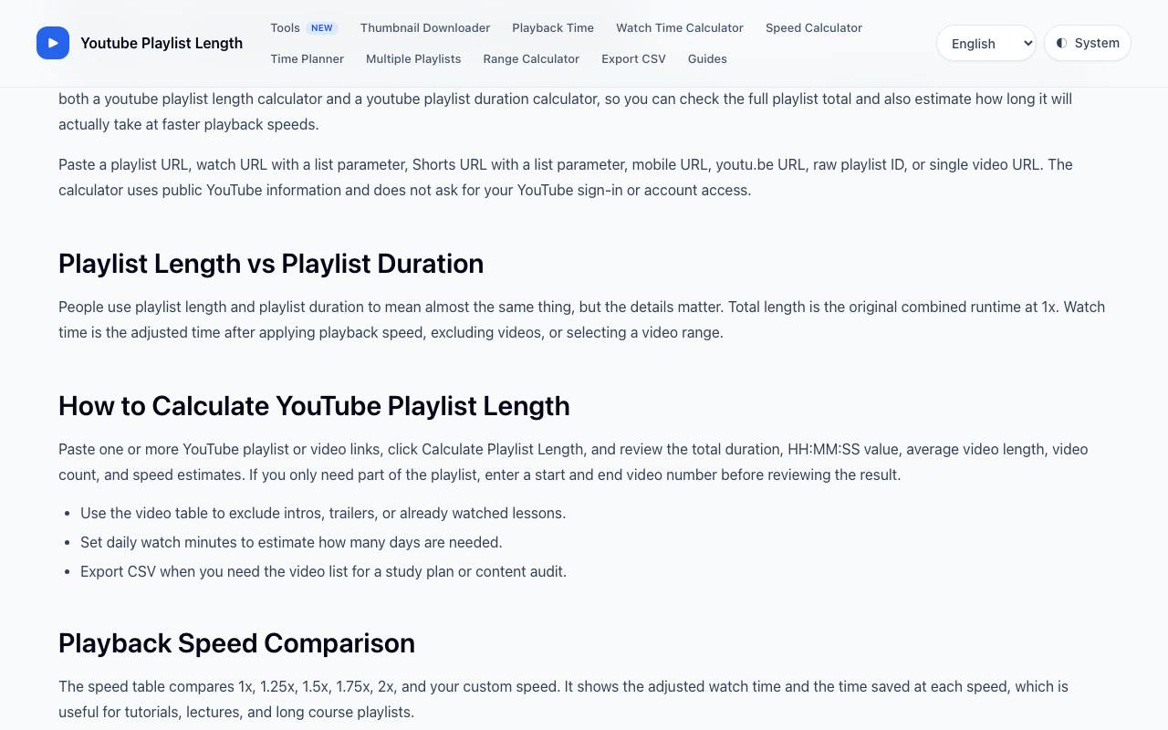 YouTube Playlist Length 截图 2