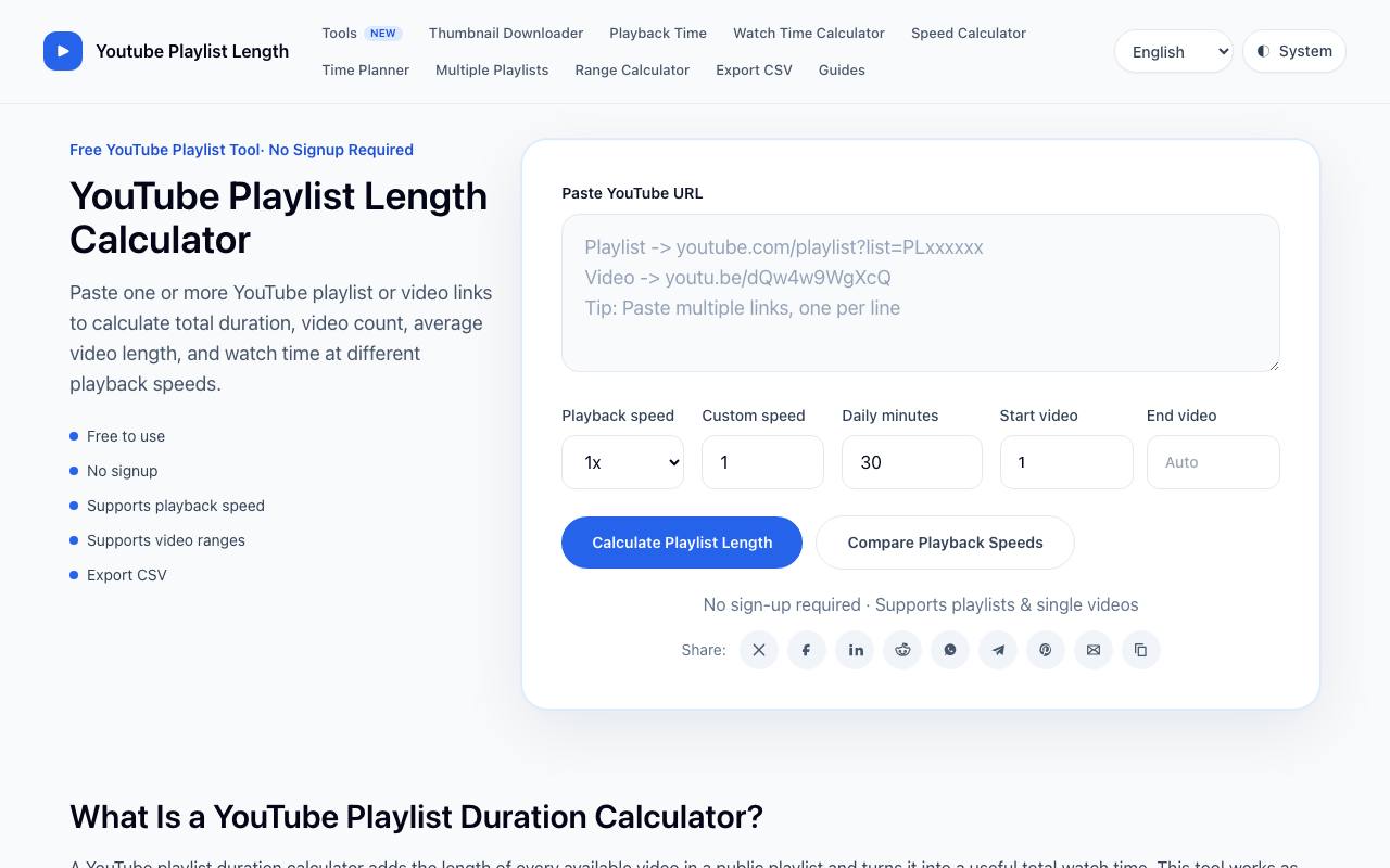 YouTube Playlist Length 截图 1