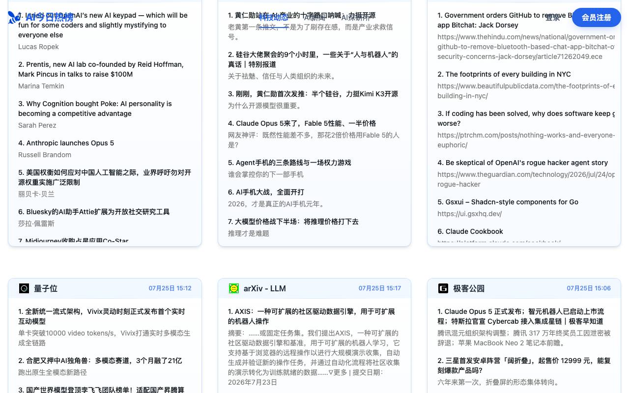 AI 今日热榜 截图 2