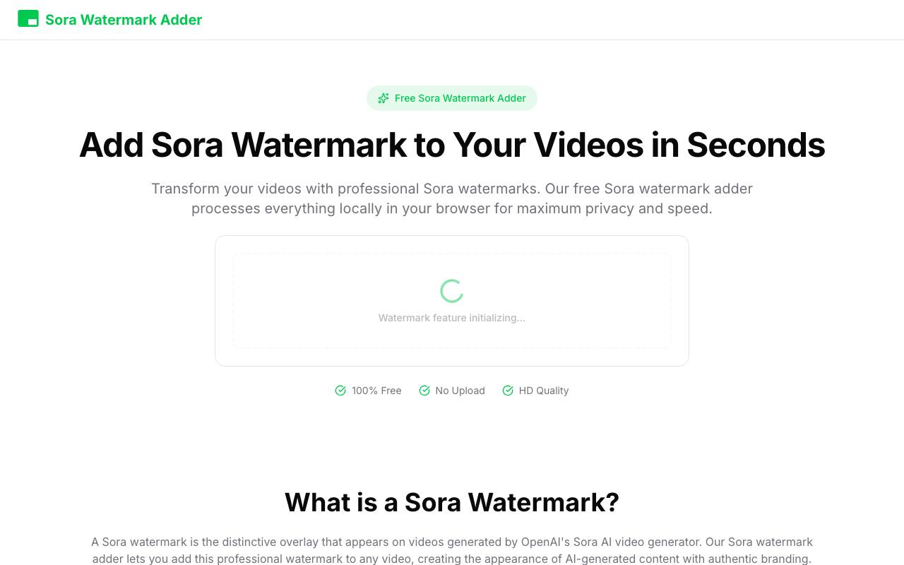 Sora Watermark Adder 截图 1