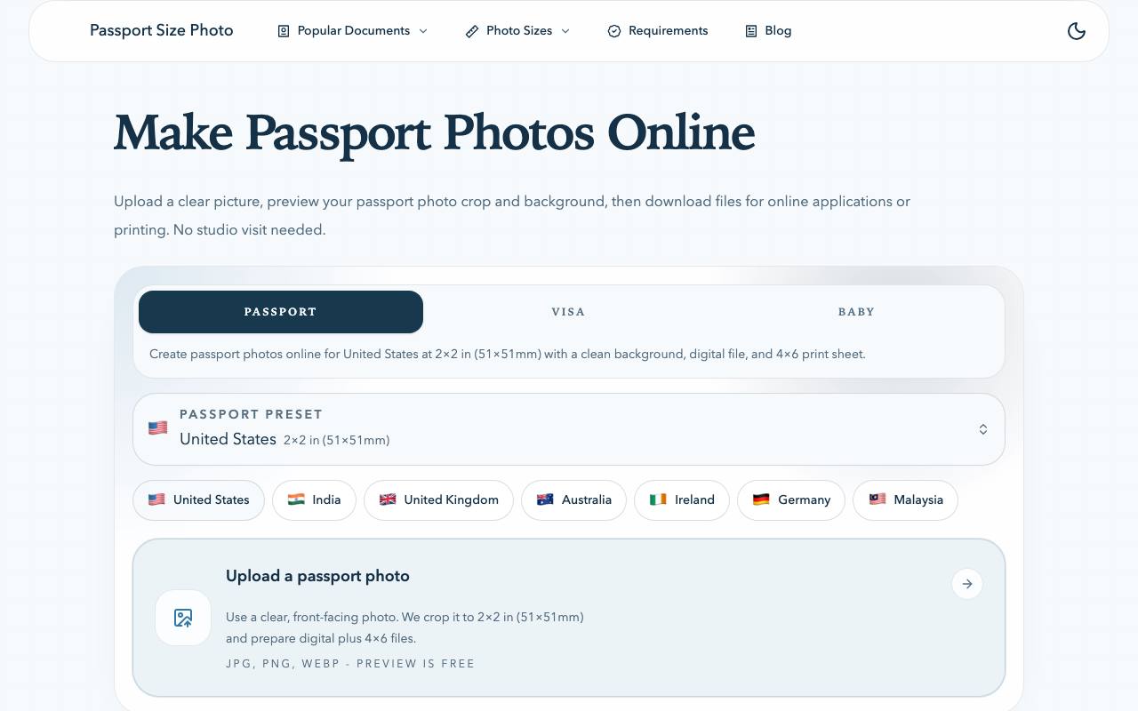 Passport Size Photo 截图 1