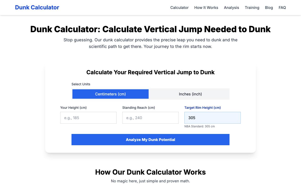 Dunk Calculator 截图 1