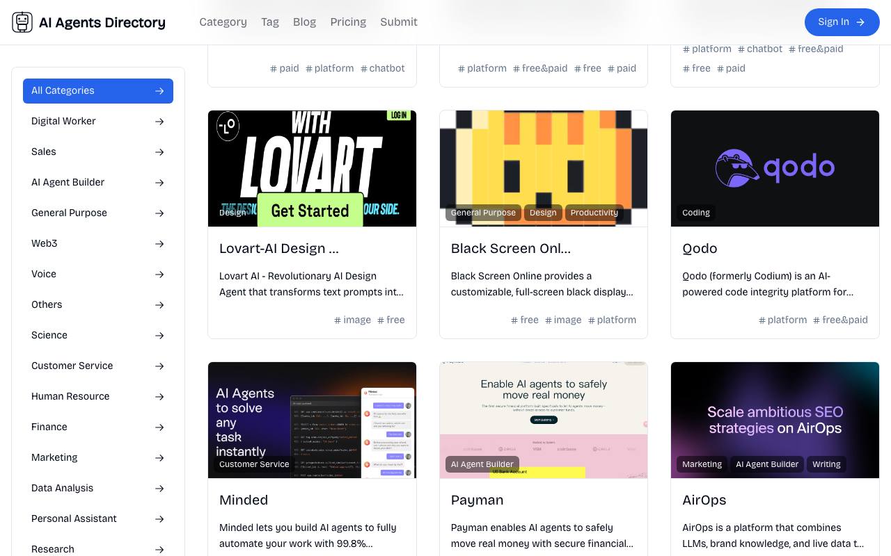 AI Agents Directory 截图 2