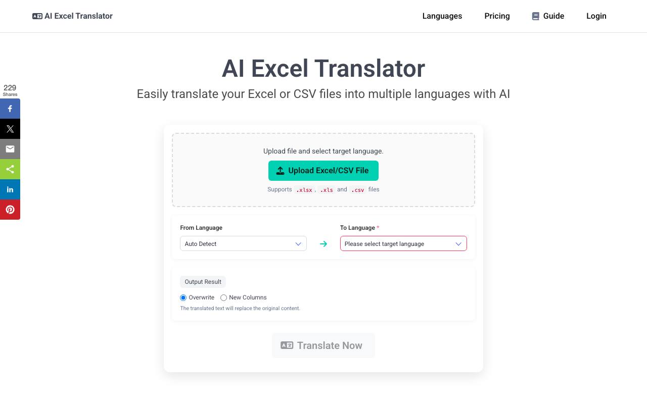 AI Excel Translator 截图 1