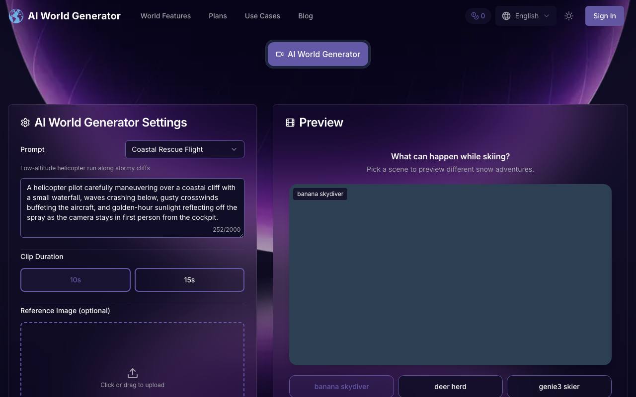 ai world generator 截图 1