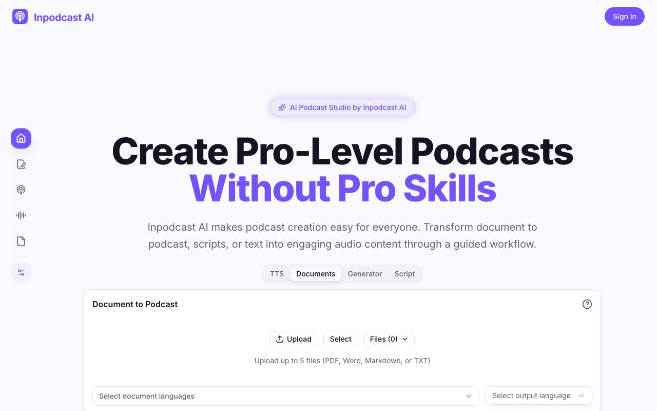 Inpodcast AI 截图 1