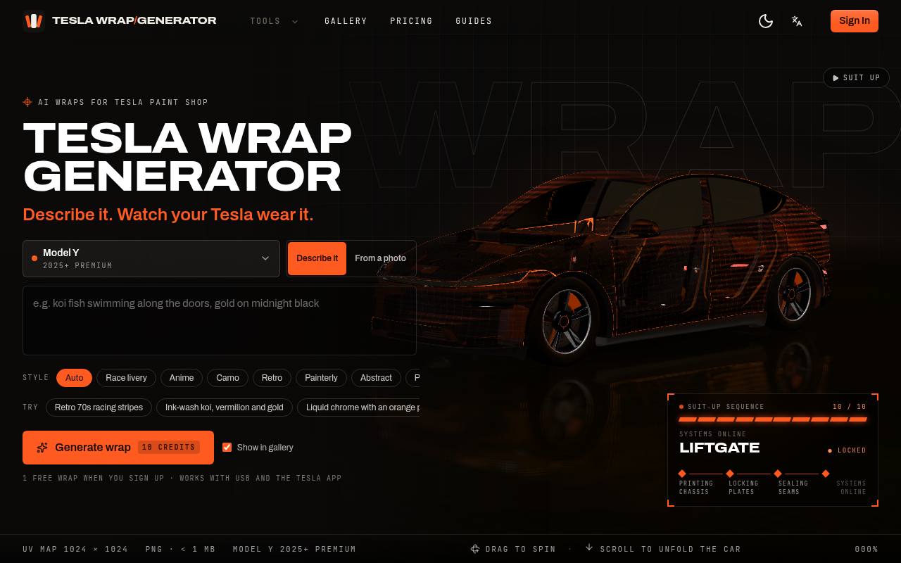 Tesla Wrap Generator 截图 1