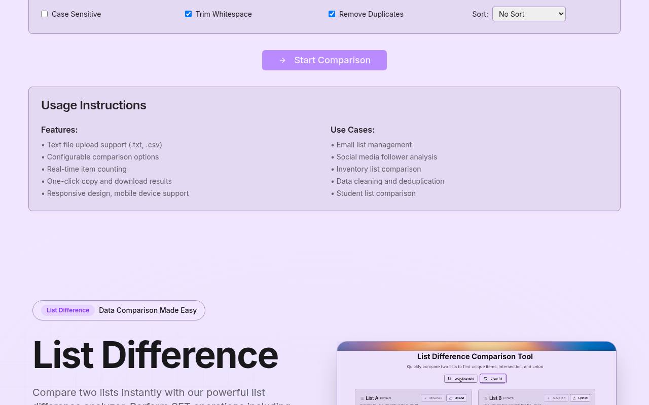 List Difference 截图 2