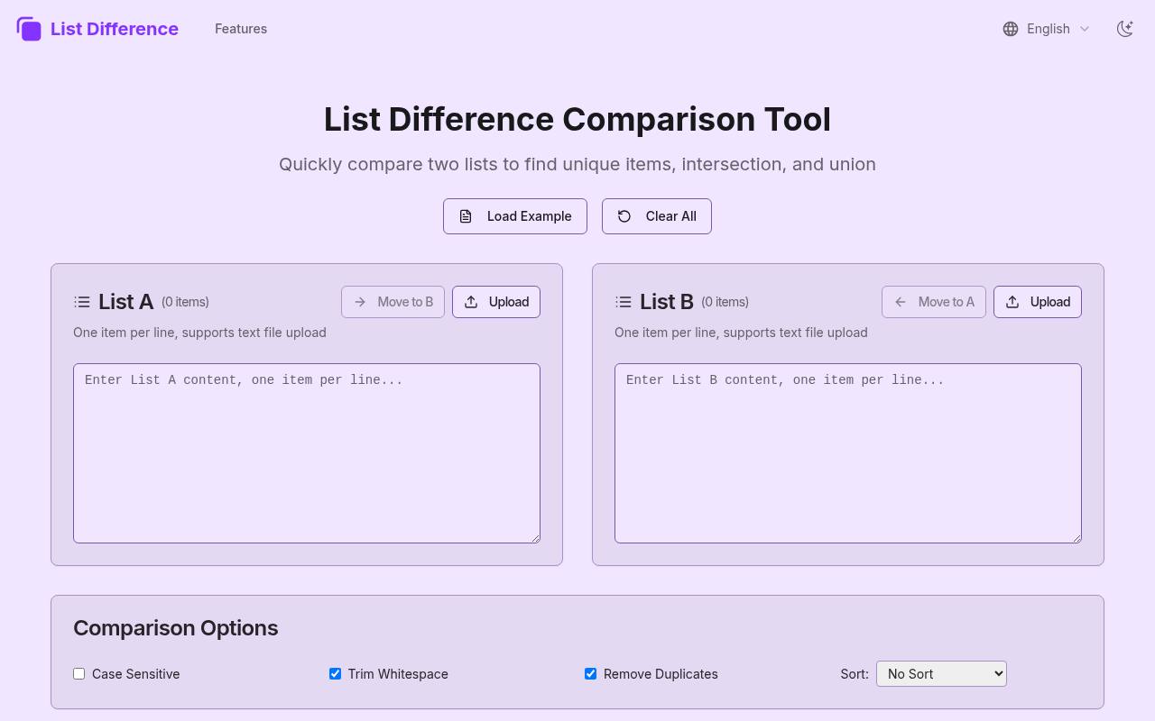List Difference 截图 1