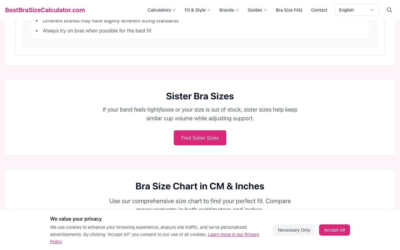 Best Bra Size Calculator 截图 4