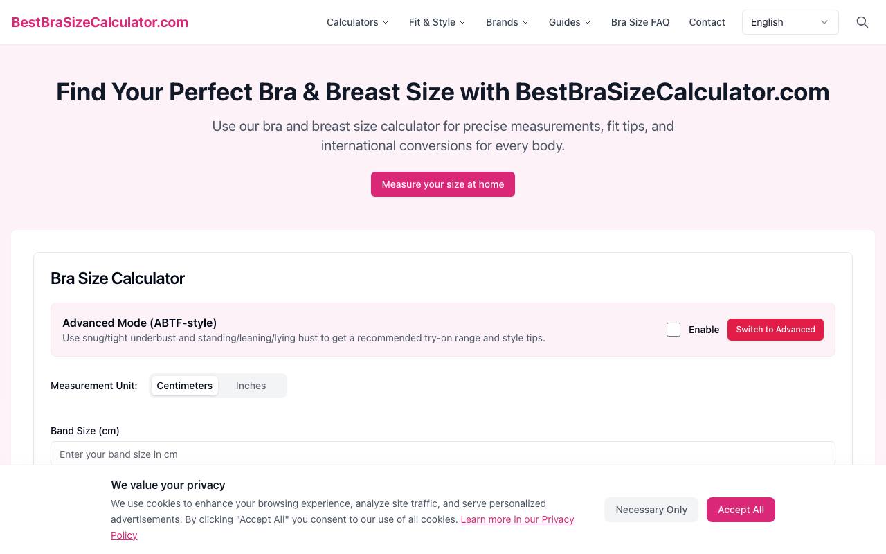 Best Bra Size Calculator 截图 1