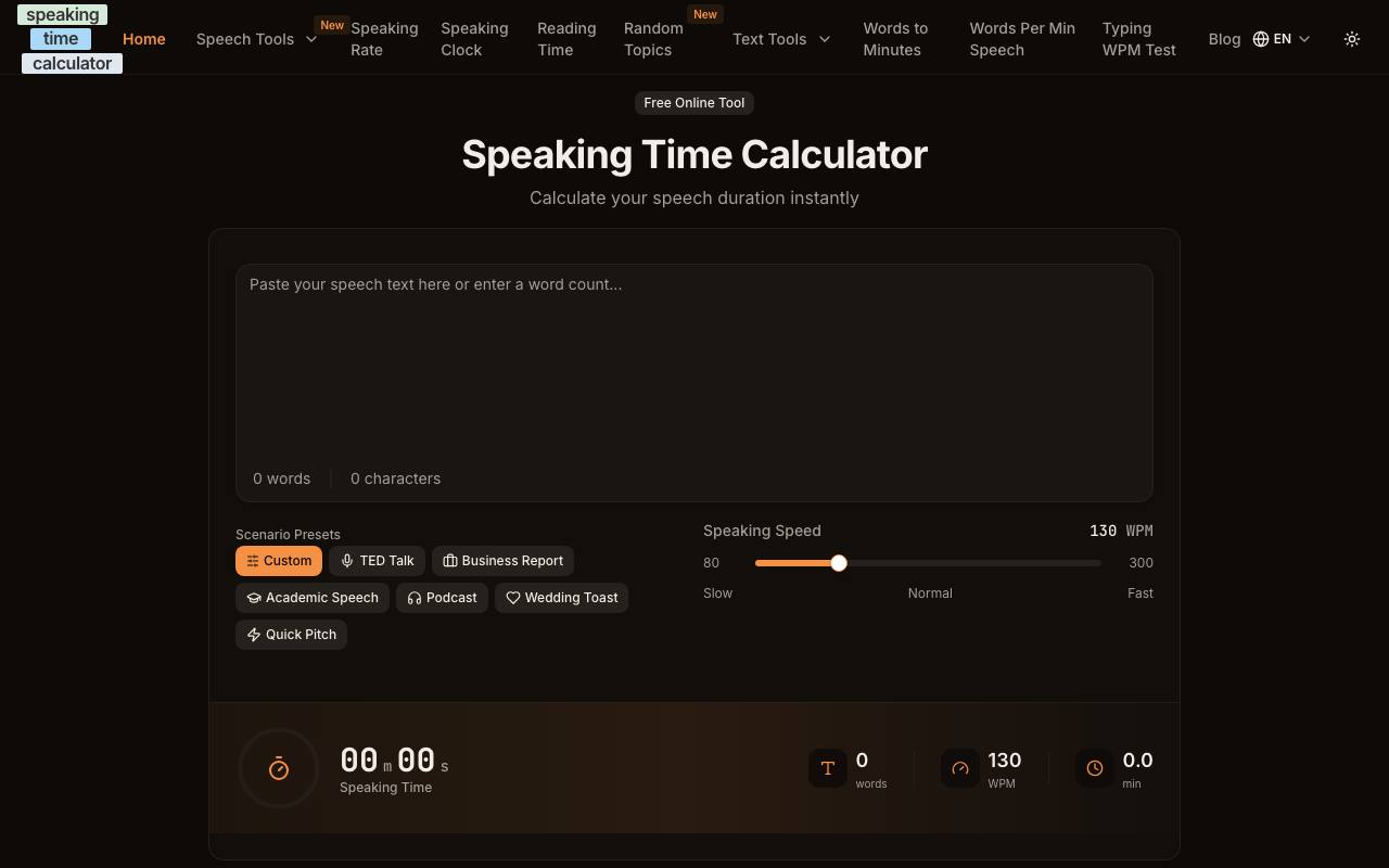 Speaking Time Calculator 截图 1