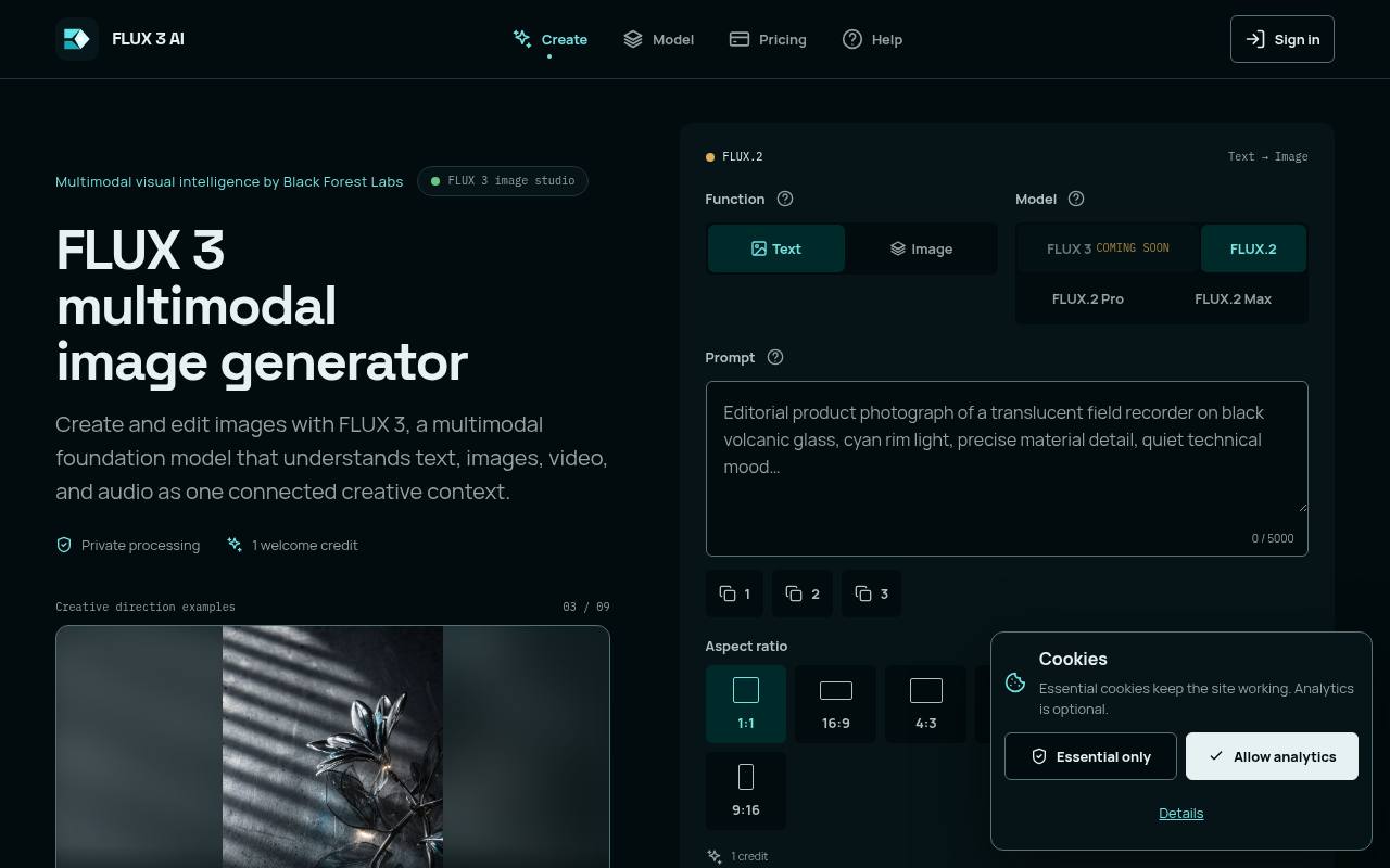 FLUX 3 AI Image Generator 截图 1
