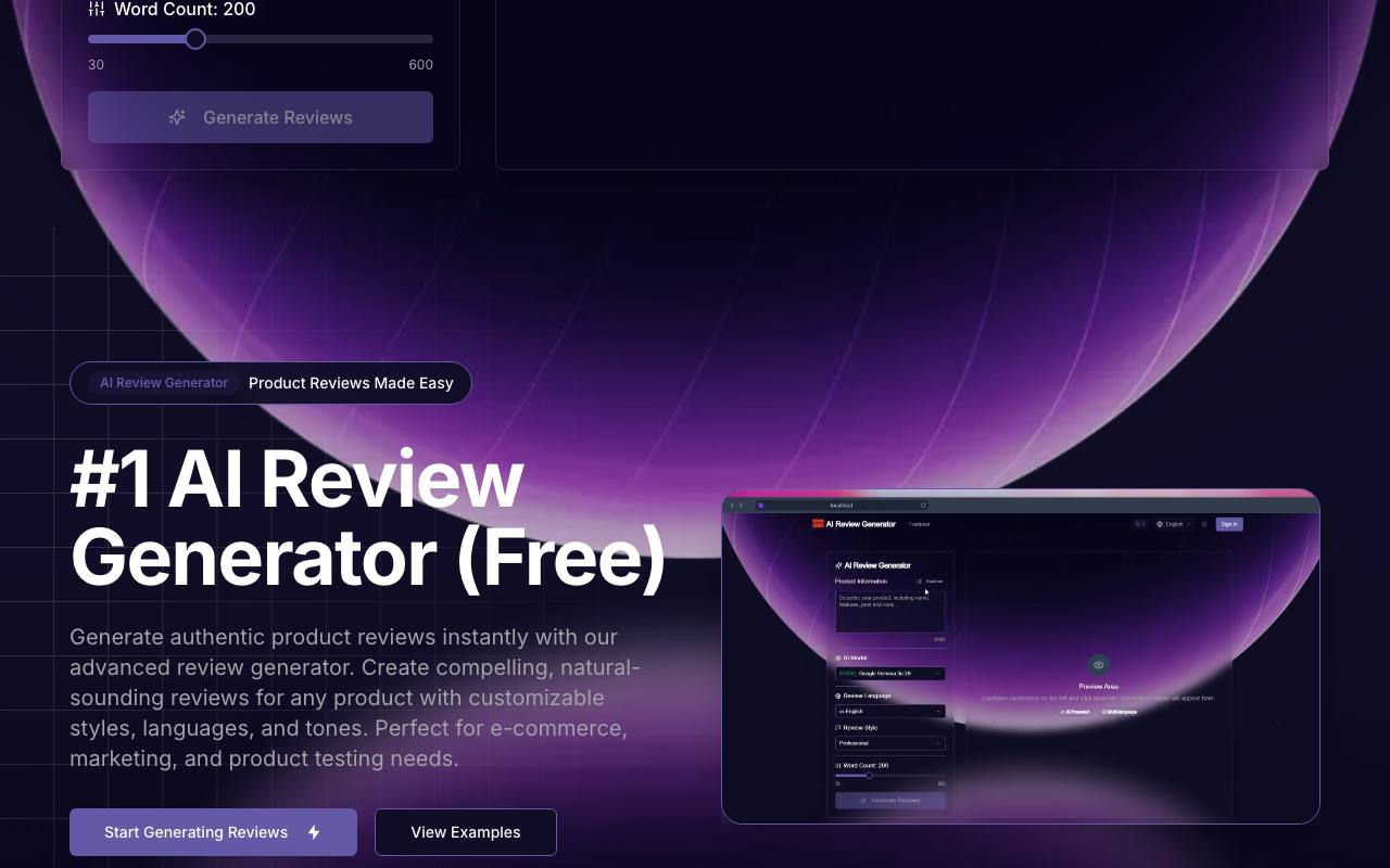 ai review generator 截图 2
