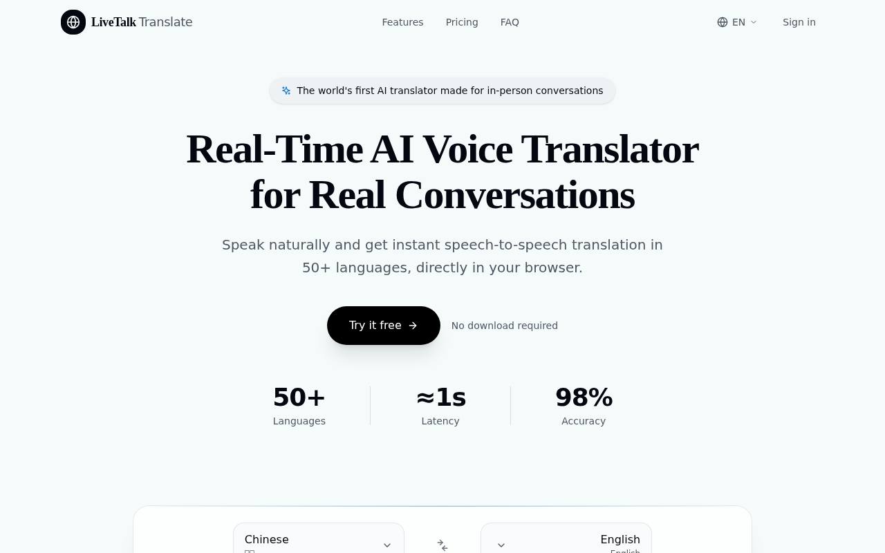 LiveTalk Translate 截图 1