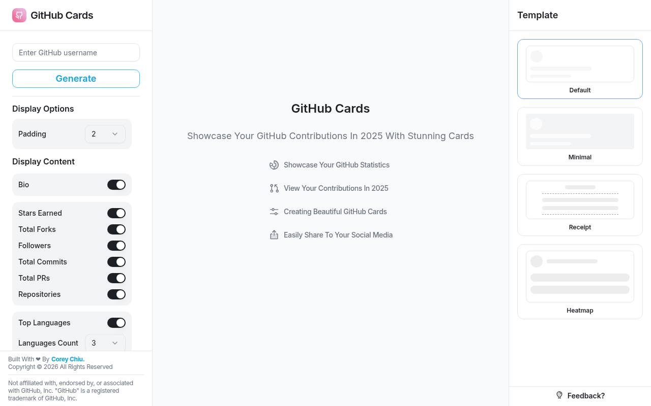GitHub Cards 截图 1