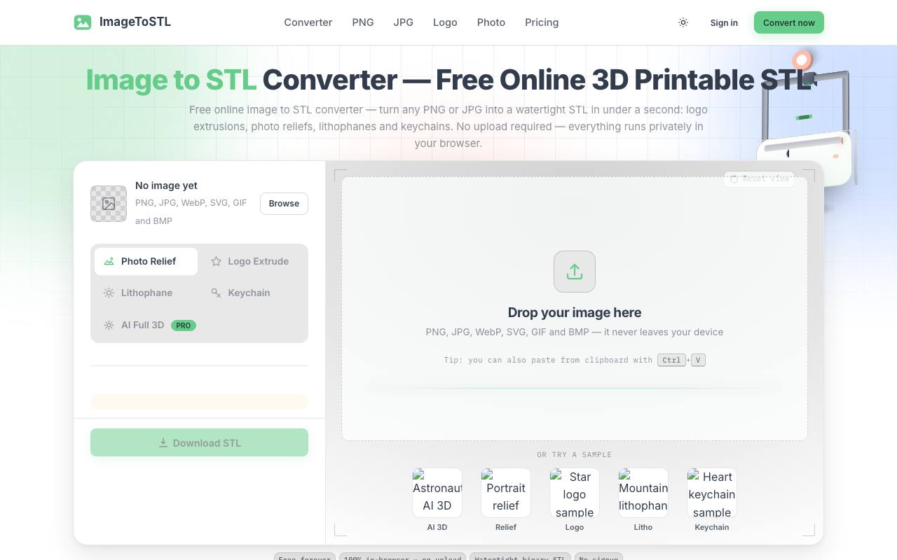 ImageToSTL.online 截图 1