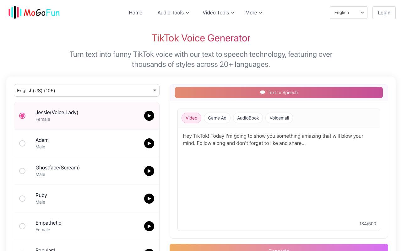 TikTok Voice Generator 截图 1