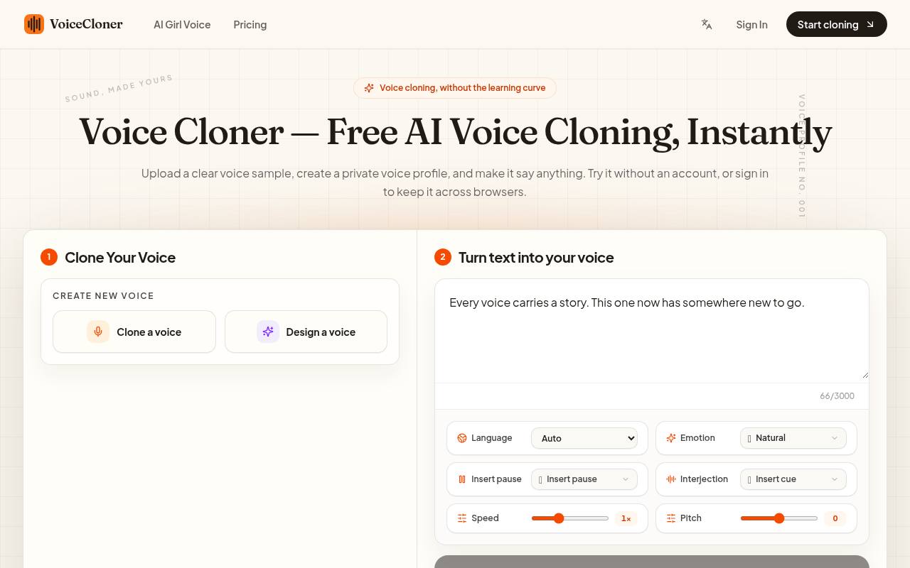 VoiceCloner 截图 1