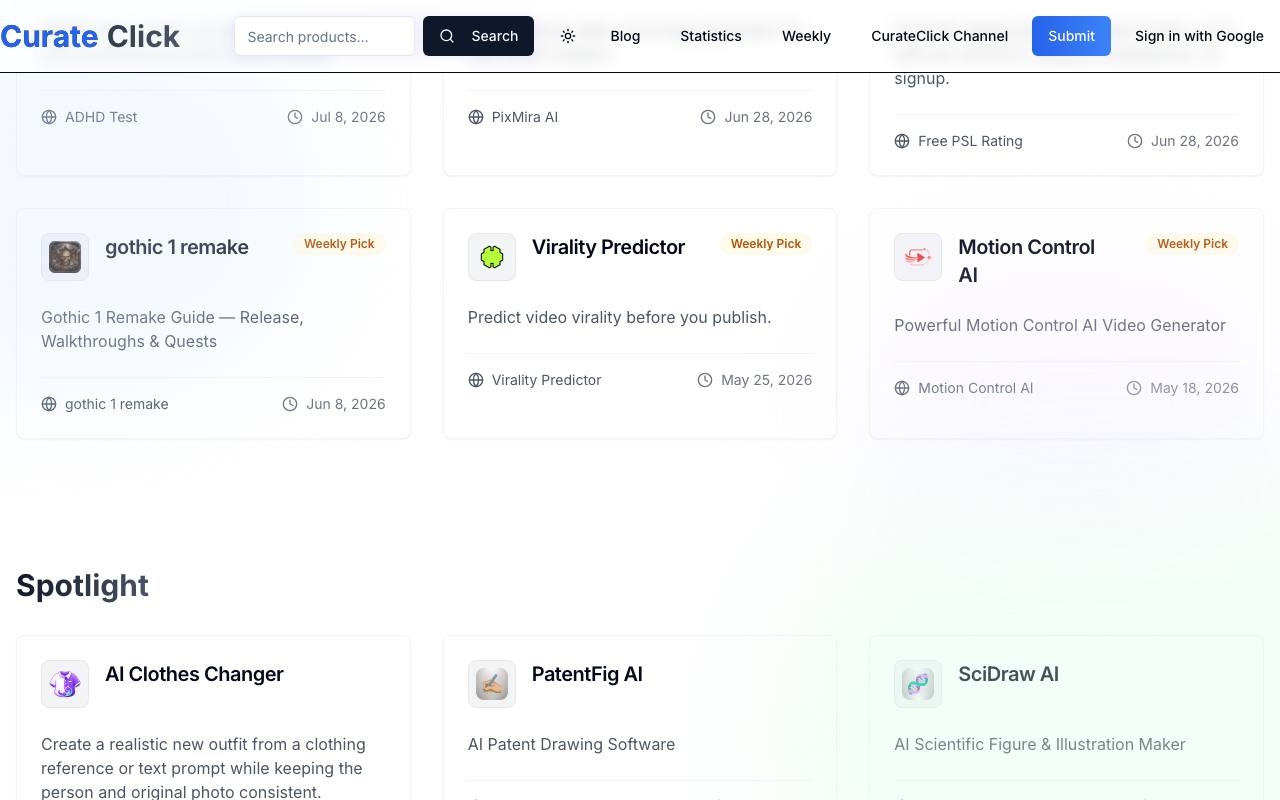 Curate Click 截图 2