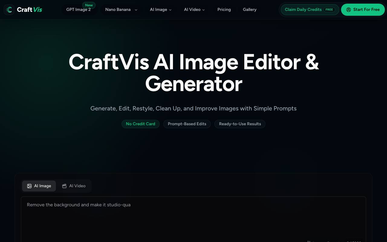 CraftVis AI Photo Editor 截图 1