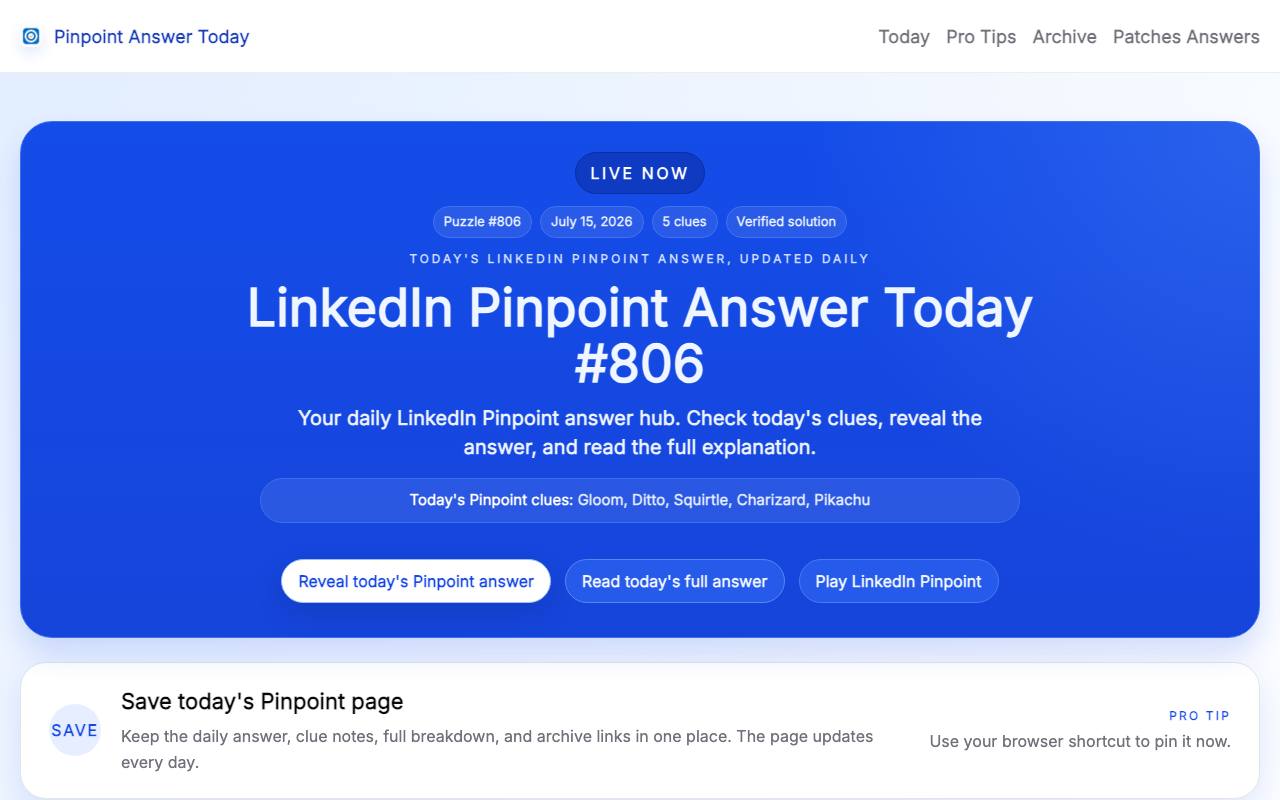 Pinpoint Answer Today 截图 1