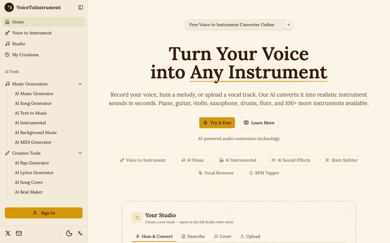 Voice to Instrument 截图 1