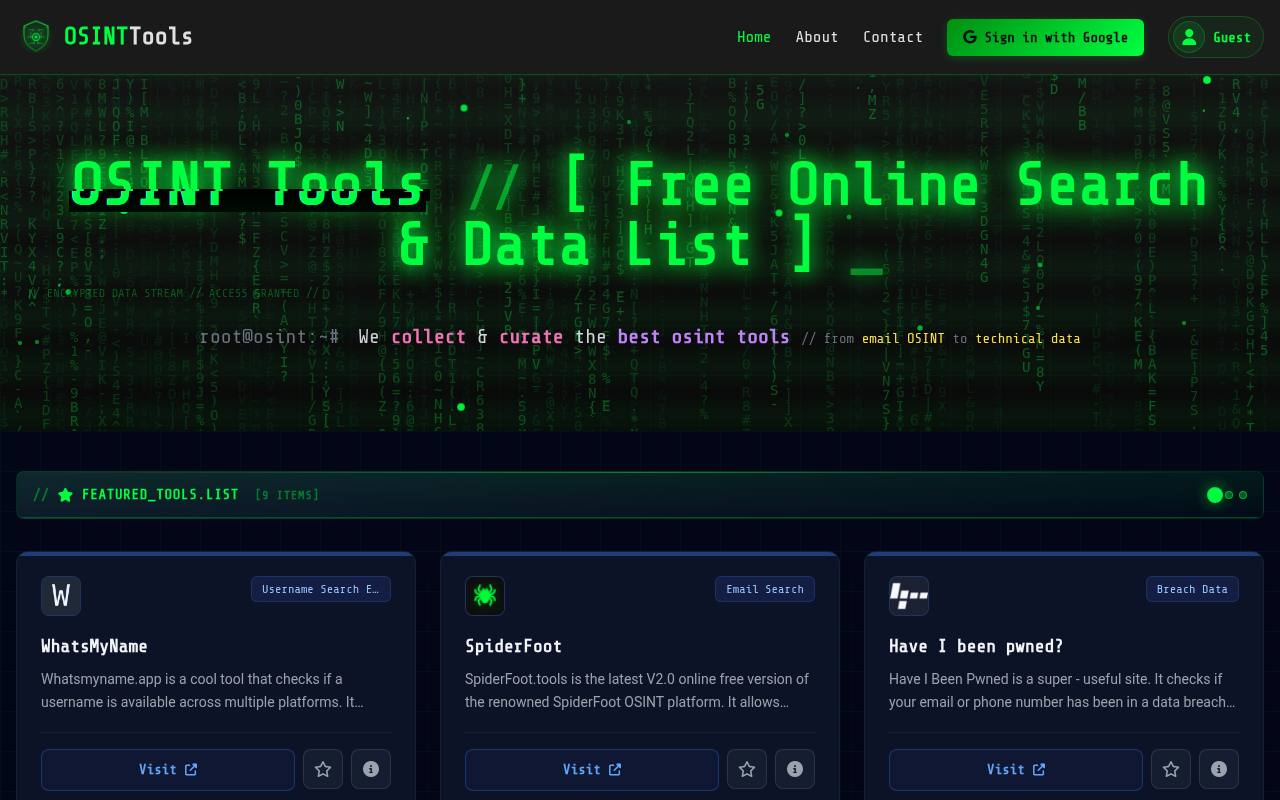 OSINT Tools 截图 1