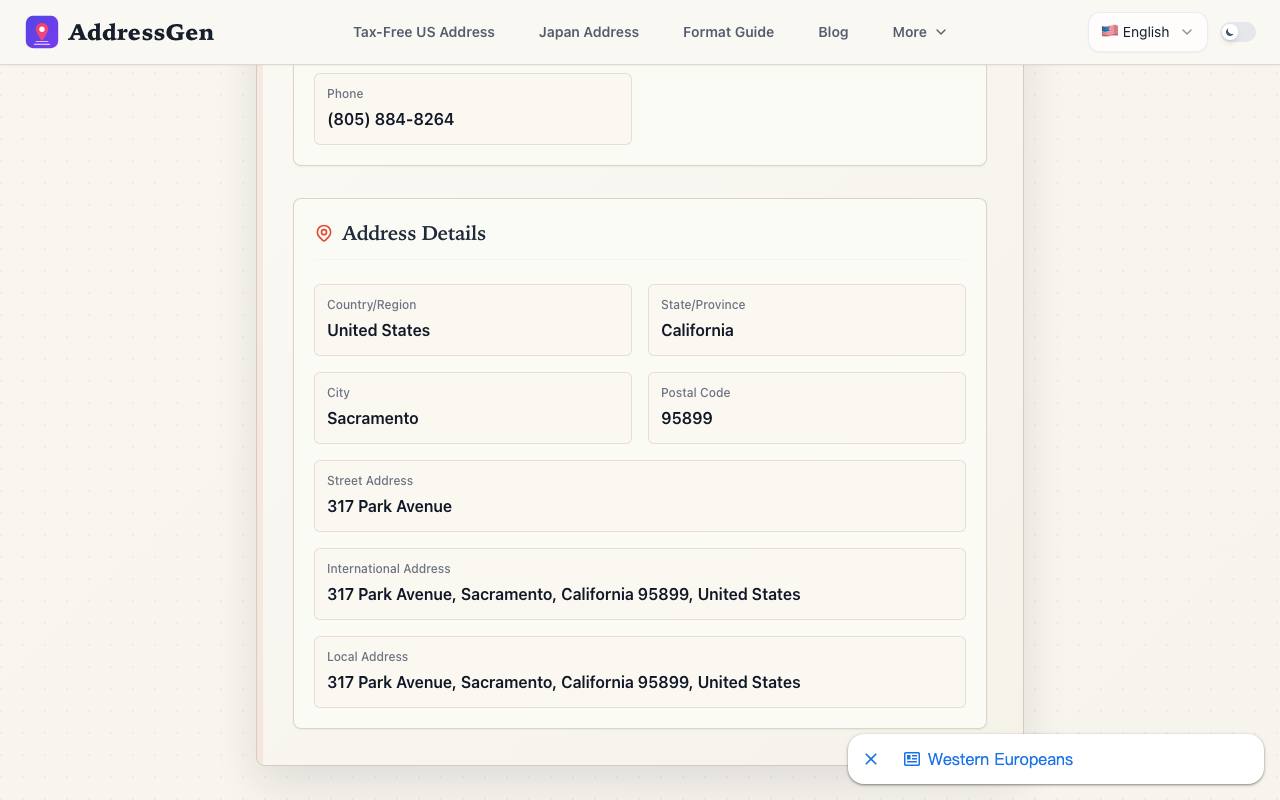 Address Generator 截图 2