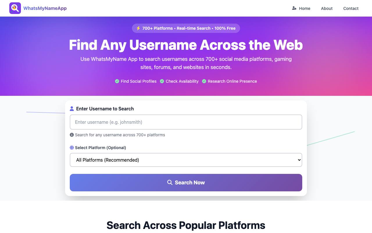 WhatsMyName App 截图 1