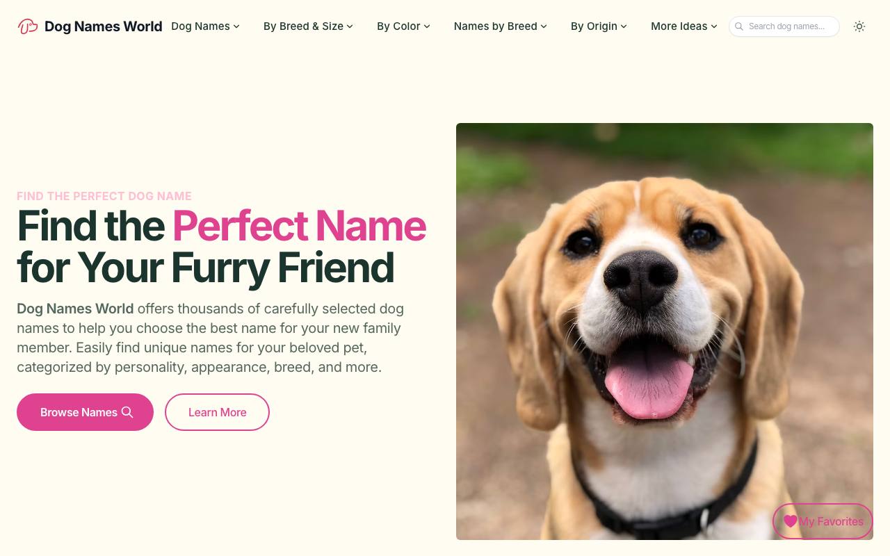 Dog Names World 截图 1