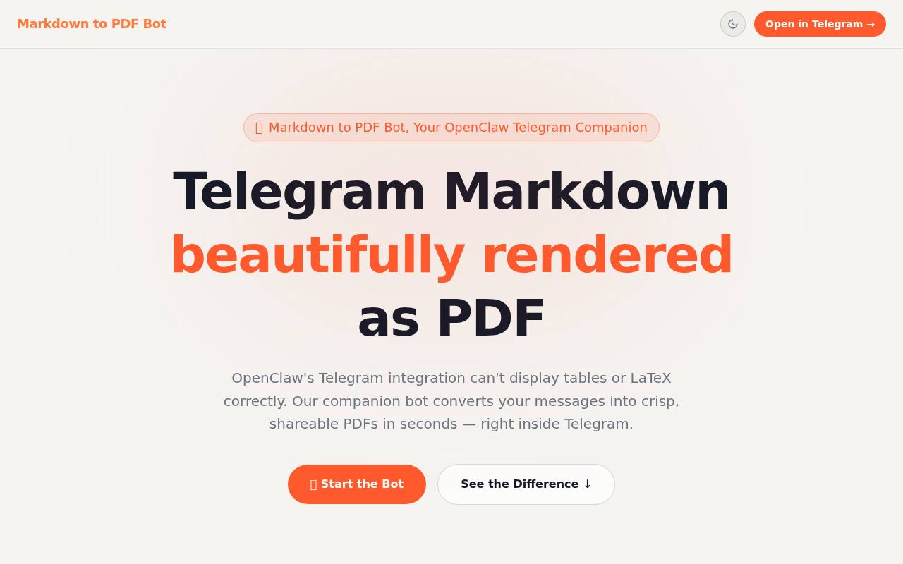 Markdown to PDF Bot 截图 1