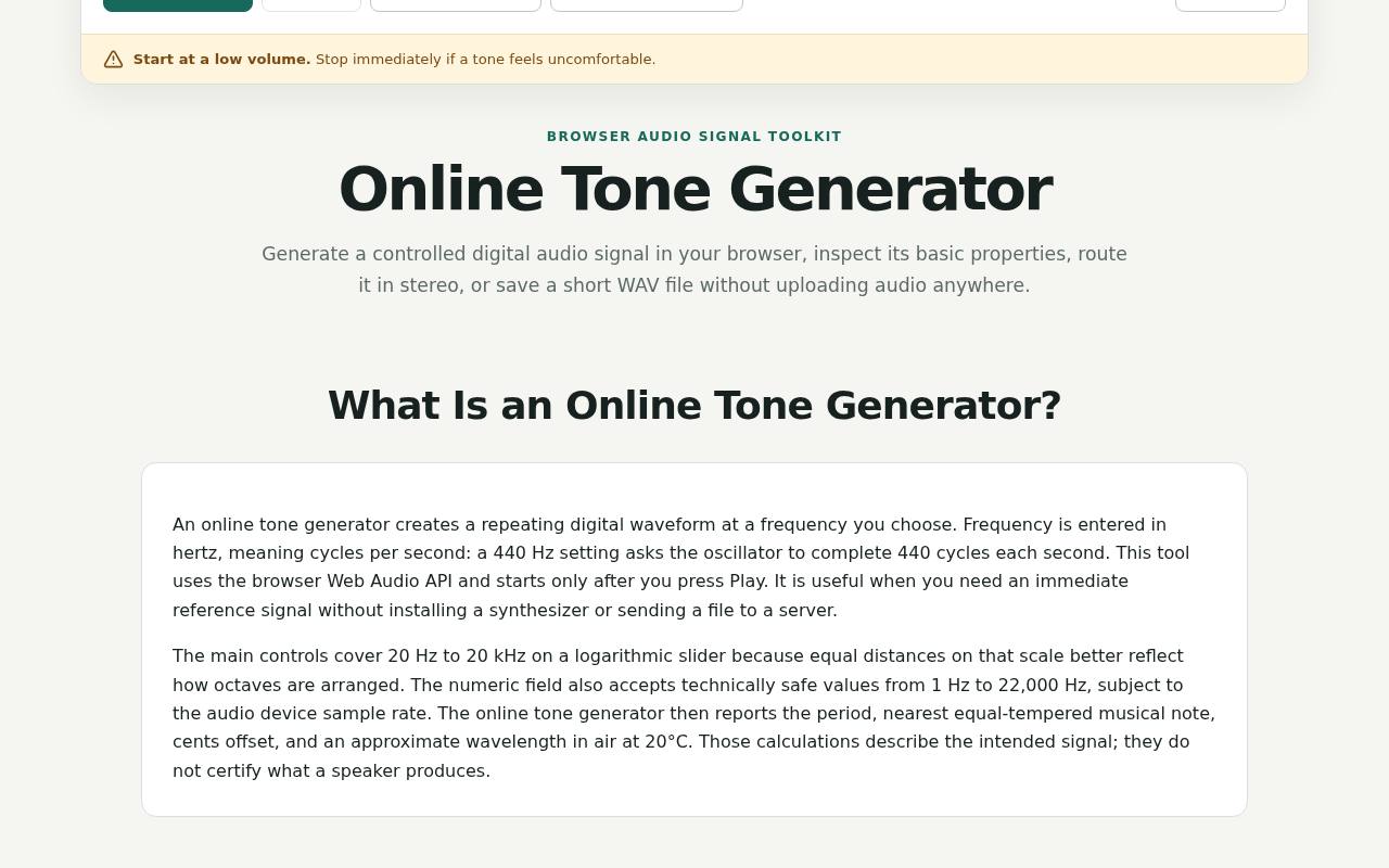 Online Tone Generator 截图 2