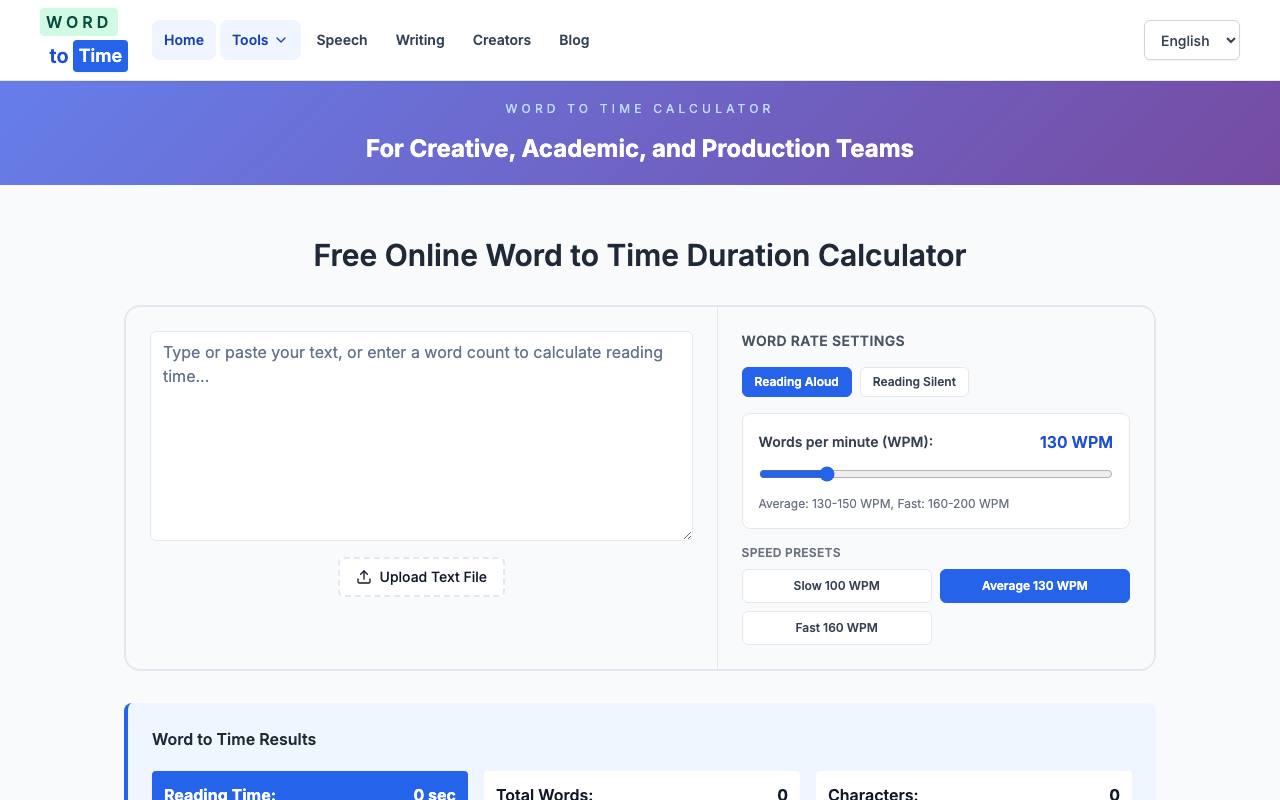 Word to Time Calculator 截图 1