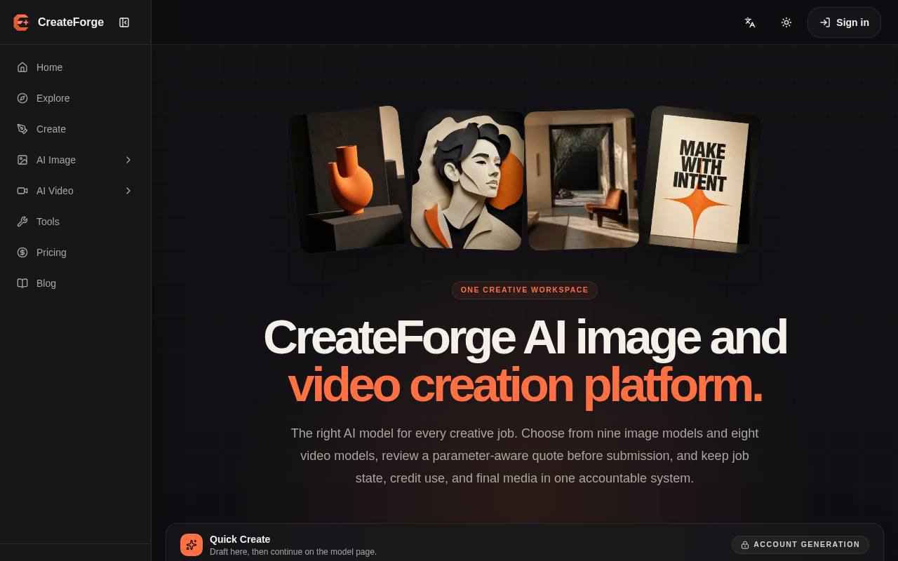CreateForge AI 截图 1