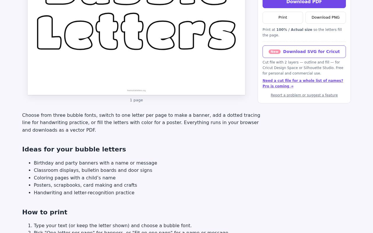 Free Bubble Letters 截图 2