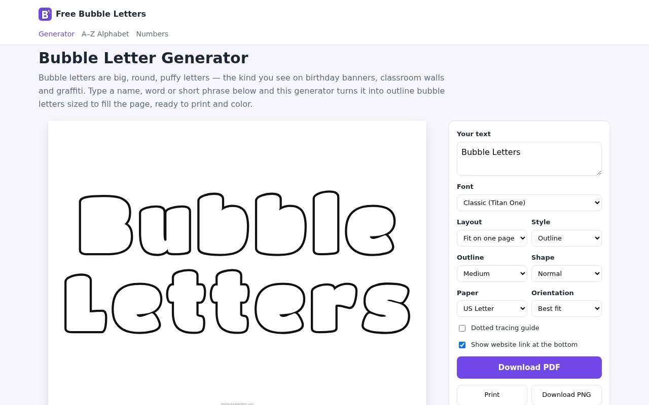 Free Bubble Letters 截图 1