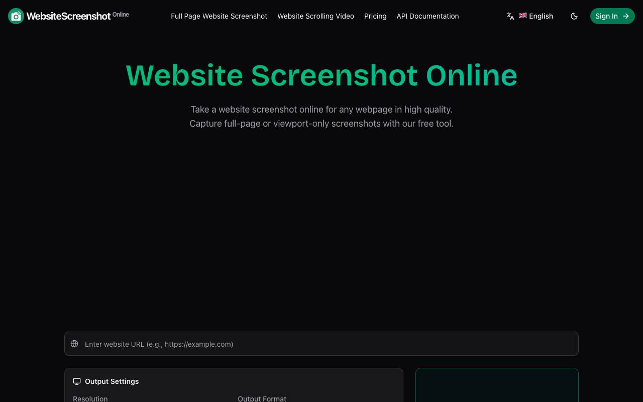 WebsiteScreenshot.online 截图 1